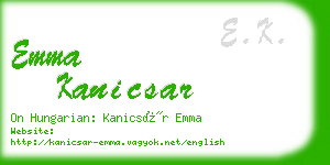 emma kanicsar business card